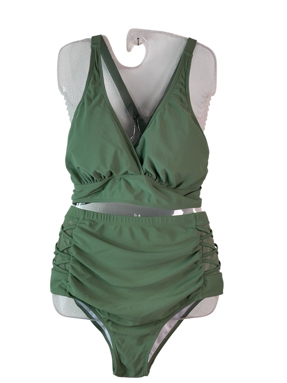 Olive Green High-Waist Bikini Set - Women Swim Bikini 14W
